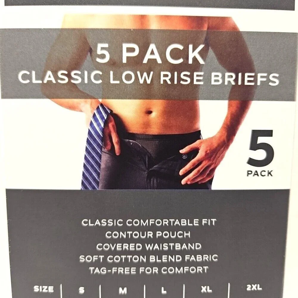 5 Pack Van Heusen Underwear Low Rise Briefs S 28-30  Multicolor Green & Blue NWT